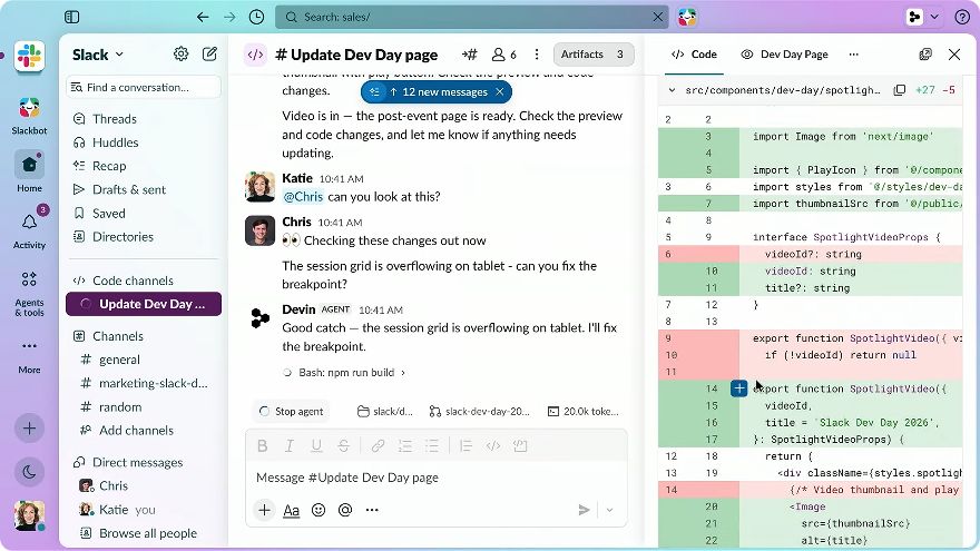 Slack Code: Review and revise the diff