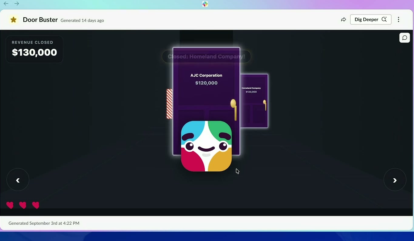 A game running in Slack